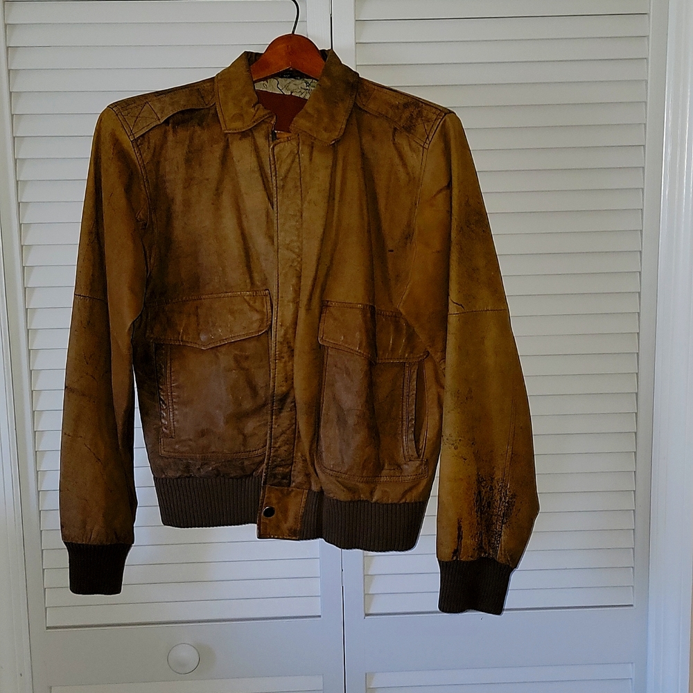 Men's Leather Bomber Jacket